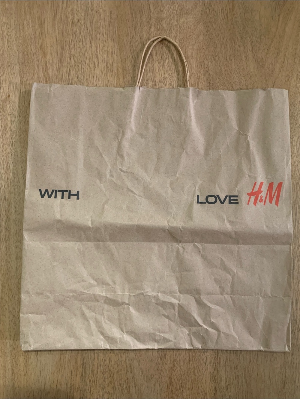 H&M Large reusable brown and red gift bag